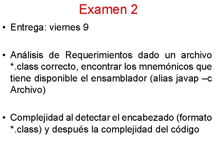 Examen 2 • Entrega: viernes 9 • Análisis de Requerimientos dado un archivo *.