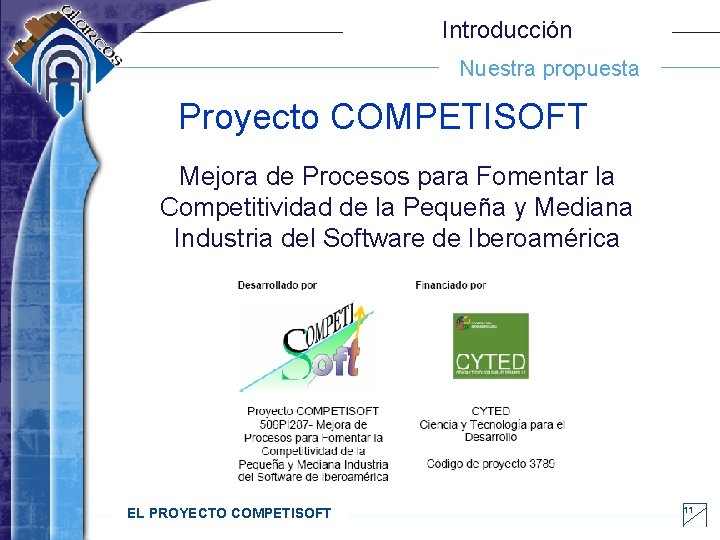 Introducción Nuestra propuesta Proyecto COMPETISOFT Mejora de Procesos para Fomentar la Competitividad de la