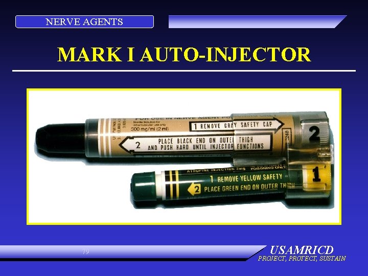 NERVE AGENTS MARK I AUTO-INJECTOR 79 USAMRICD PROJECT, PROTECT, SUSTAIN 