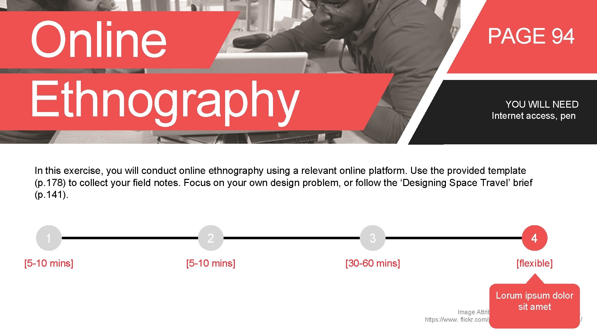Online Ethnography PAGE 94 YOU WILL NEED Internet access, pen In this exercise, you