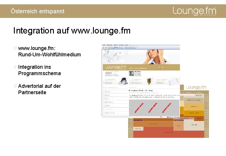 Österreich entspannt Integration auf www. lounge. fm ∷ www. lounge. fm: Rund-Um-Wohlfühlmedium ∷ Integration