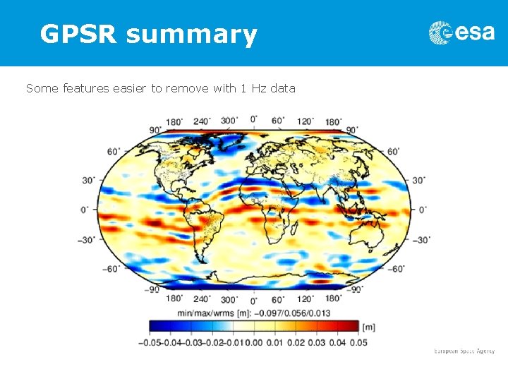 GPSR summary Some features easier to remove with 1 Hz data 