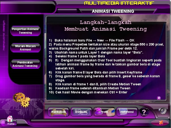 ANIMASI TWEENING Pengertian Animasi Tweening Macam-Macam Animasi Pembuatan Animasi Tweening Langkah-langkah Membuat Animasi Tweening