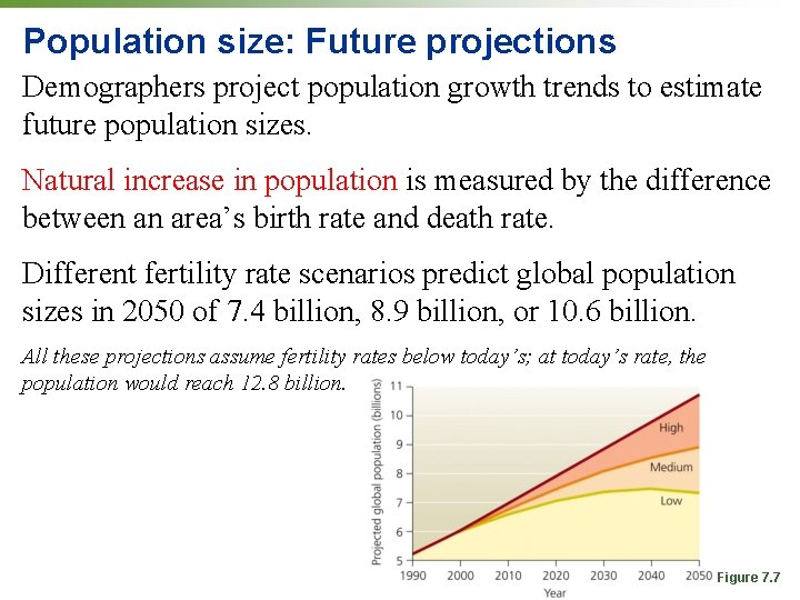 Population size: Future projections Demographers project population growth trends to estimate future population sizes. Population size: Future projections Demographers project population growth trends to estimate future population sizes.