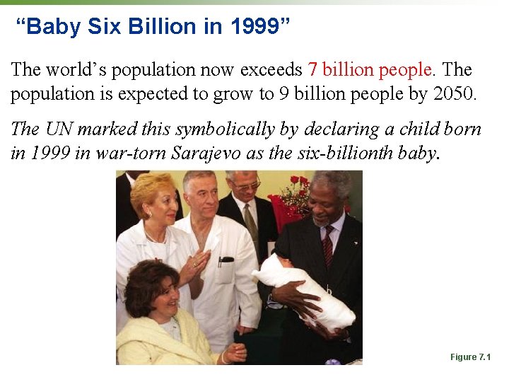 “Baby Six Billion in 1999” The world’s population now exceeds 7 billion people. The “Baby Six Billion in 1999” The world’s population now exceeds 7 billion people. The