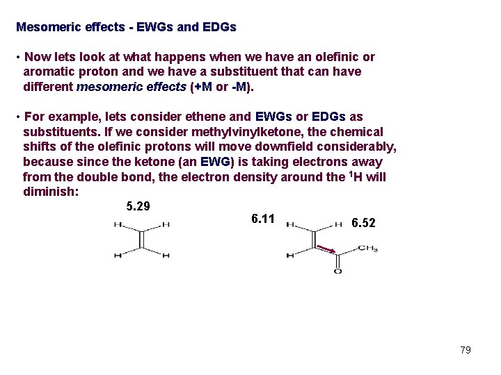 Mesomeric effects - EWGs and EDGs • Now lets look at what happens when