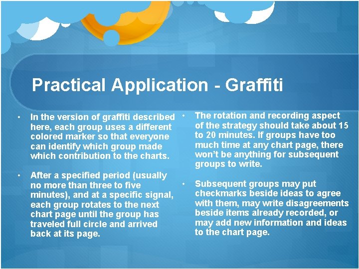 Practical Application - Graffiti • In the version of graffiti described • here, each Practical Application - Graffiti • In the version of graffiti described • here, each