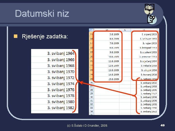 Datumski niz n Rješenje zadatka: (c) S. Šutalo i D. Grundler, 2009. 40 