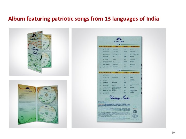 Album featuring patriotic songs from 13 languages of India 10 