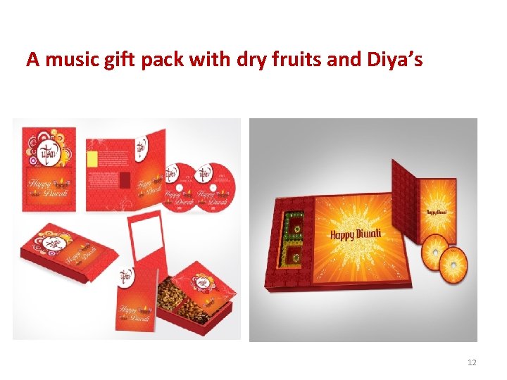 A music gift pack with dry fruits and Diya’s 12 