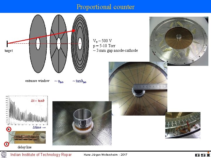 Proportional counter V 0 ~ 500 V p = 5 -10 Torr ~ 3