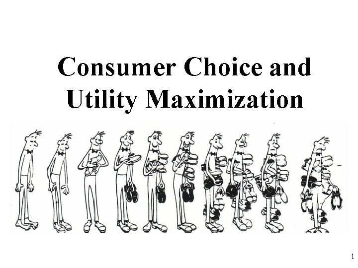 Consumer Choice and Utility Maximization 1 