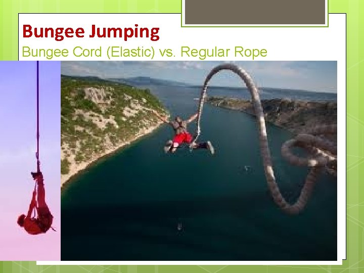 Bungee Jumping Bungee Cord (Elastic) vs. Regular Rope Bungee Jumping Bungee Cord (Elastic) vs. Regular Rope