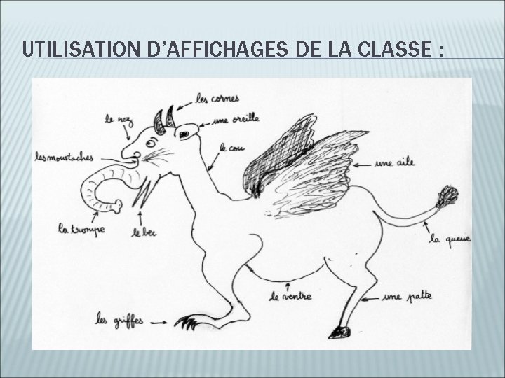 UTILISATION D’AFFICHAGES DE LA CLASSE : 