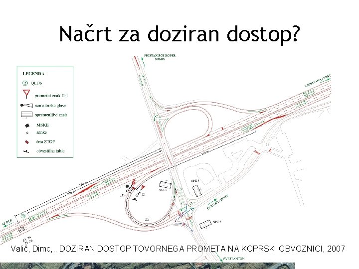 Načrt za doziran dostop? pristanišče Ljubljana Koper Valič, Dimc, . . DOZIRAN DOSTOP TOVORNEGA