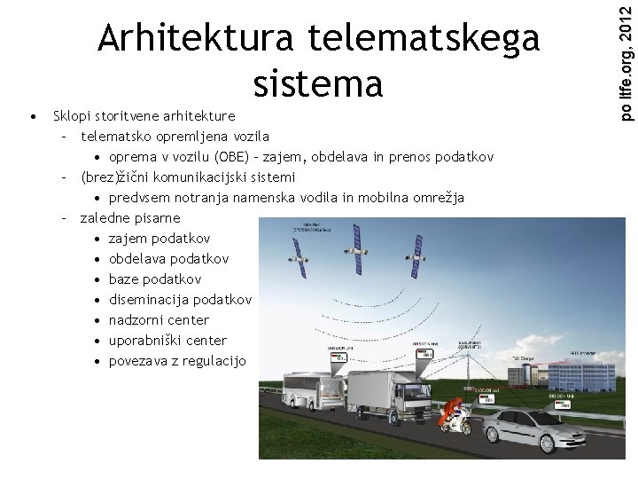  • Sklopi storitvene arhitekture – telematsko opremljena vozila • oprema v vozilu (OBE)