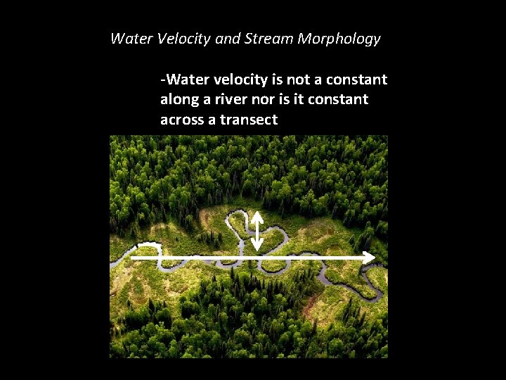 Water Velocity and Stream Morphology -Water velocity is not a constant along a river