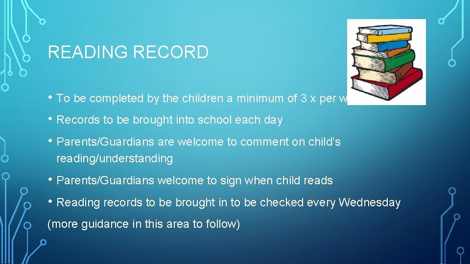 READING RECORD • To be completed by the children a minimum of 3 x