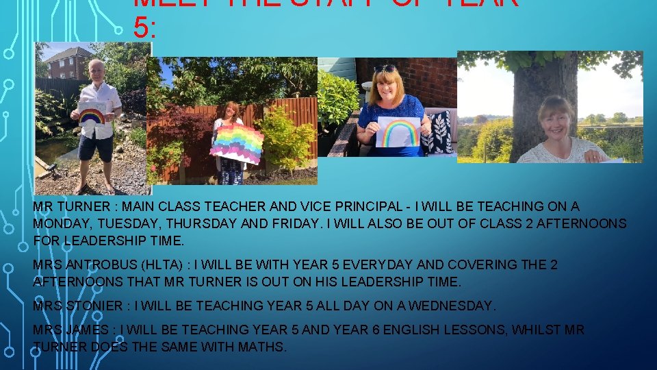 MEET THE STAFF OF YEAR 5: MR TURNER : MAIN CLASS TEACHER AND VICE