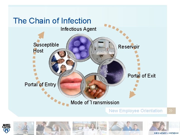The Chain of Infection Infectious Agent Susceptible Host Reservoir Portal of Exit Portal of