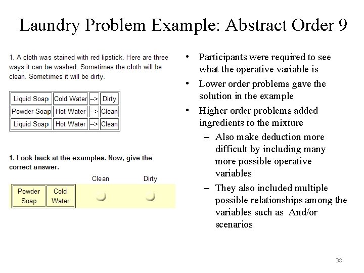 Laundry Problem Example: Abstract Order 9 • Participants were required to see what the Laundry Problem Example: Abstract Order 9 • Participants were required to see what the