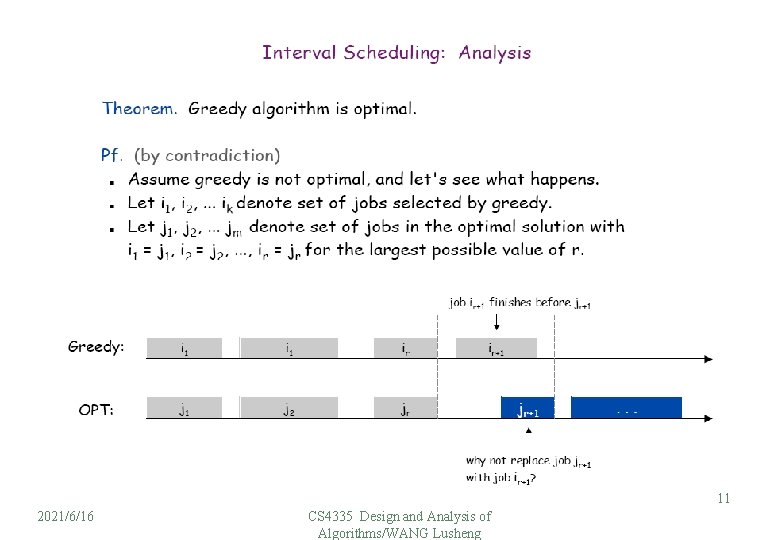 11 2021/6/16 CS 4335 Design and Analysis of Algorithms/WANG Lusheng 