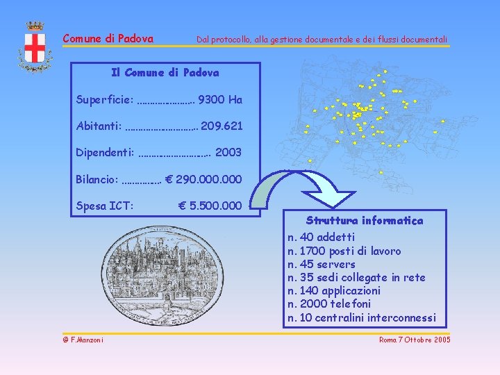 Comune di Padova Dal protocollo, alla gestione documentale e dei flussi documentali Il Comune