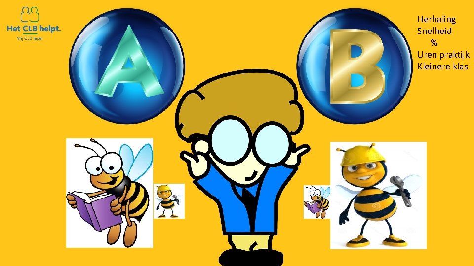 Herhaling Snelheid % Uren praktijk Kleinere klas 