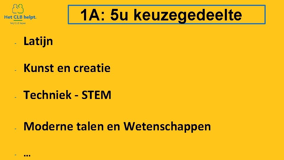 1 A: 5 u keuzegedeelte - Latijn - Kunst en creatie - Techniek -