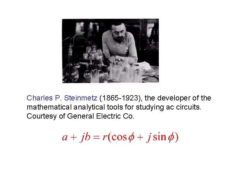 Charles P. Steinmetz (1865 -1923), the developer of the mathematical analytical tools for studying
