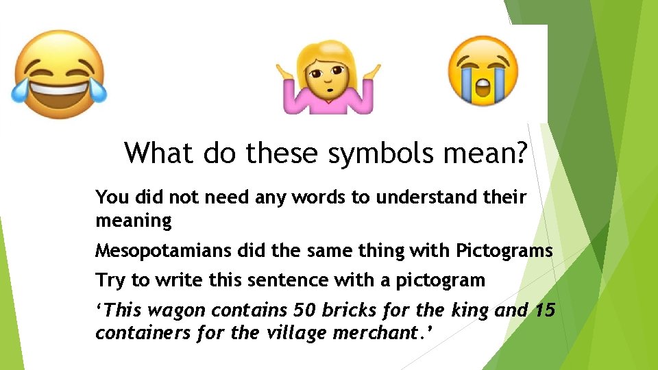 What do these symbols mean? You did not need any words to understand their