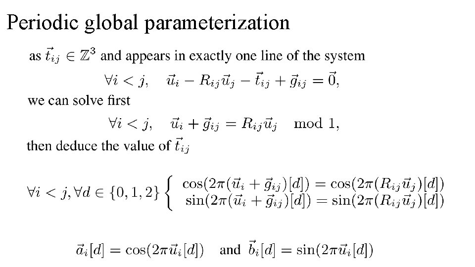 Periodic global parameterization 