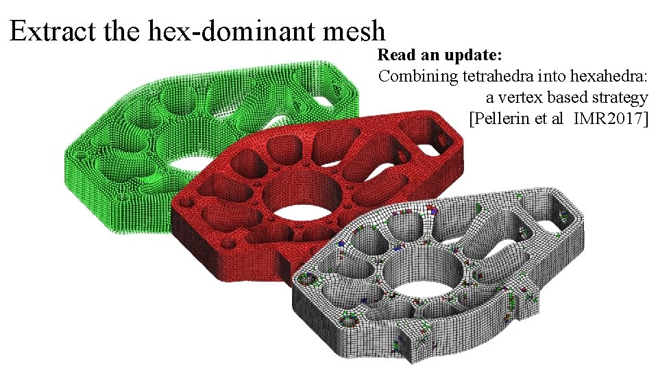 Extract the hex-dominant mesh Read an update: Combining tetrahedra into hexahedra: a vertex based