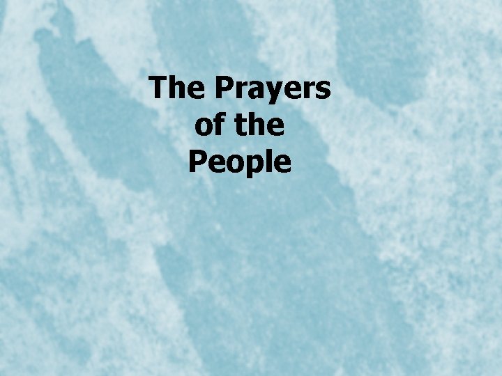 The Prayers of the People 