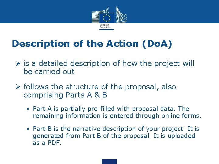 Description of the Action (Do. A) Ø is a detailed description of how the