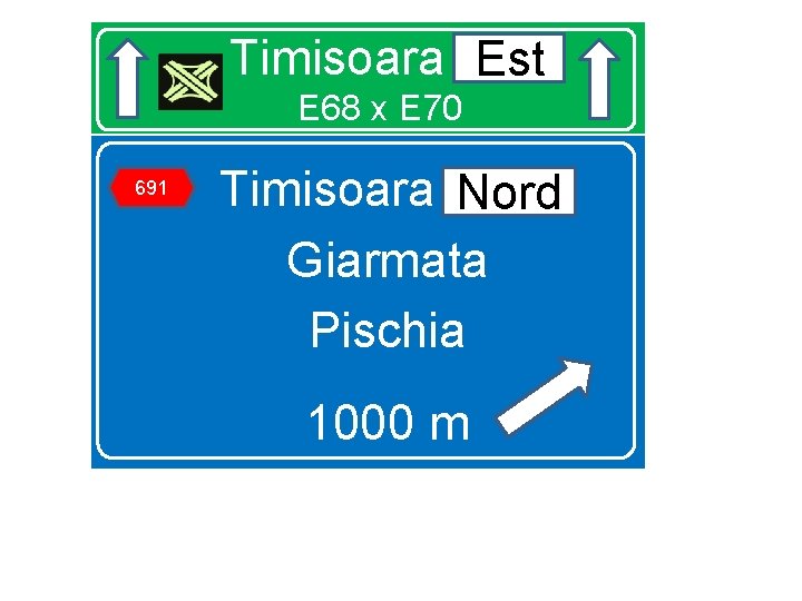 Timisoara Est E 68 x E 70 691 Timisoara Nord Giarmata Pischia 1000 m