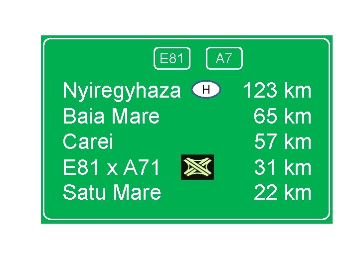 E 81 Nyiregyhaza Baia Mare Carei E 81 x A 71 Satu Mare A