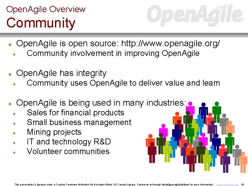 Open. Agile Overview Community Open. Agile is open source: http: //www. openagile. org/ Community