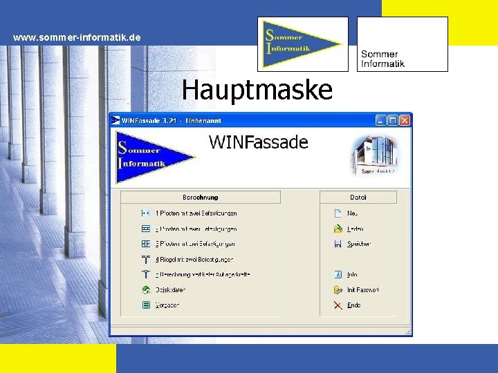 www. sommer-informatik. de Hauptmaske 