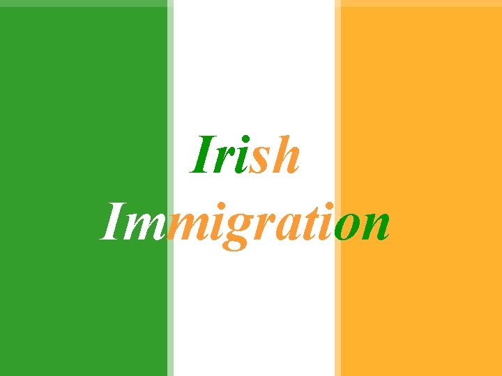 Irish Immigration 