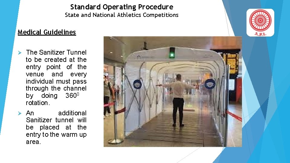 Standard Operating Procedure State and National Athletics Competitions Medical Guidelines The Sanitizer Tunnel to