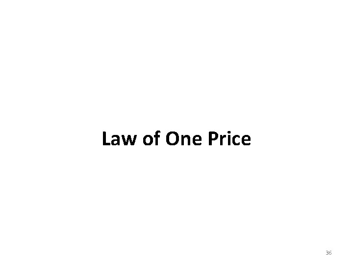 Law of One Price 36 