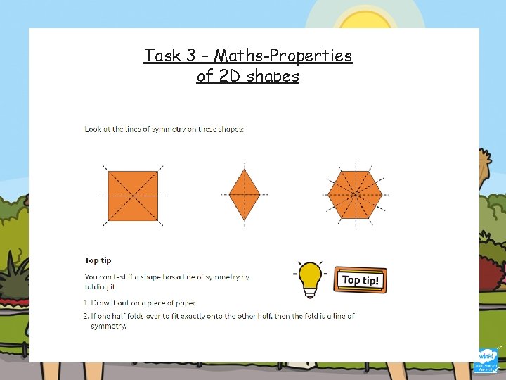 Task 3 – Maths-Properties of 2 D shapes 