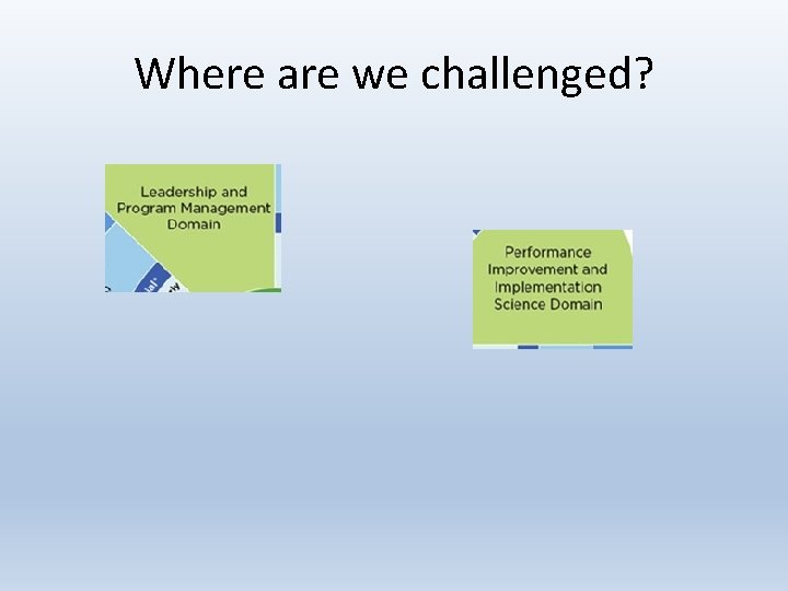 Where are we challenged? 