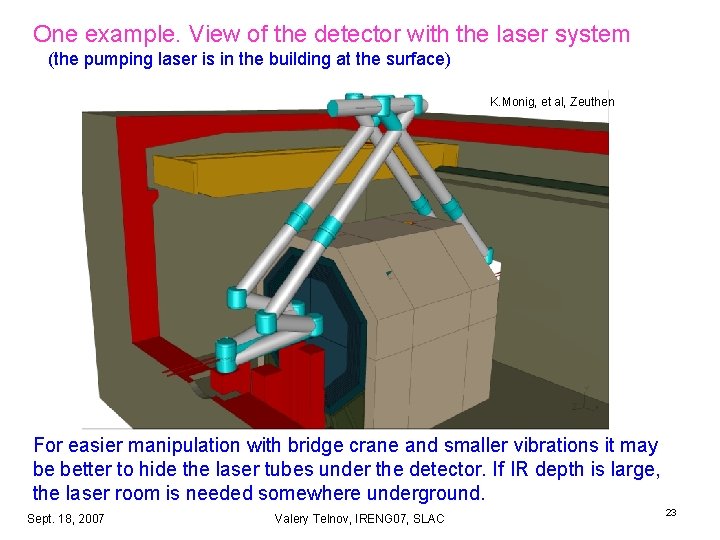One example. View of the detector with the laser system (the pumping laser is One example. View of the detector with the laser system (the pumping laser is