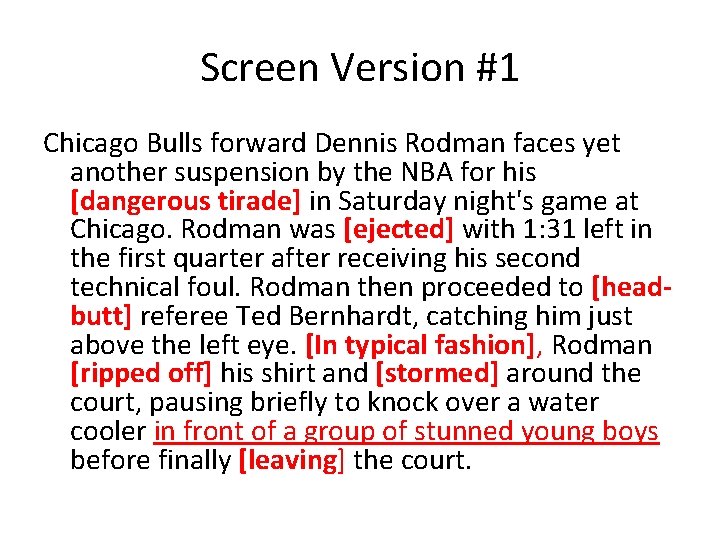 Screen Version #1 Chicago Bulls forward Dennis Rodman faces yet another suspension by the
