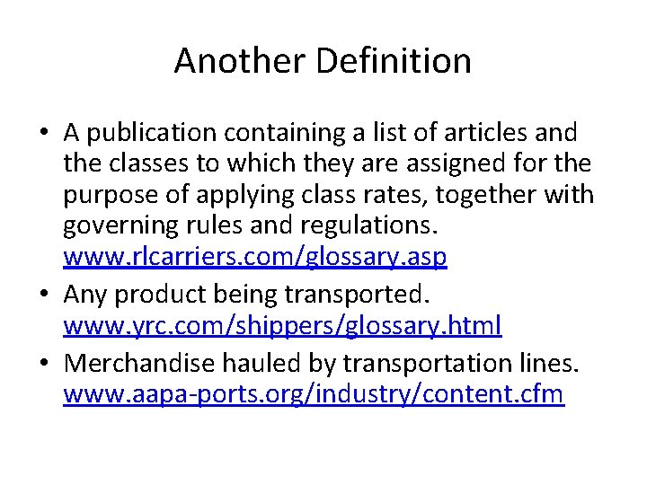 Another Definition • A publication containing a list of articles and the classes to