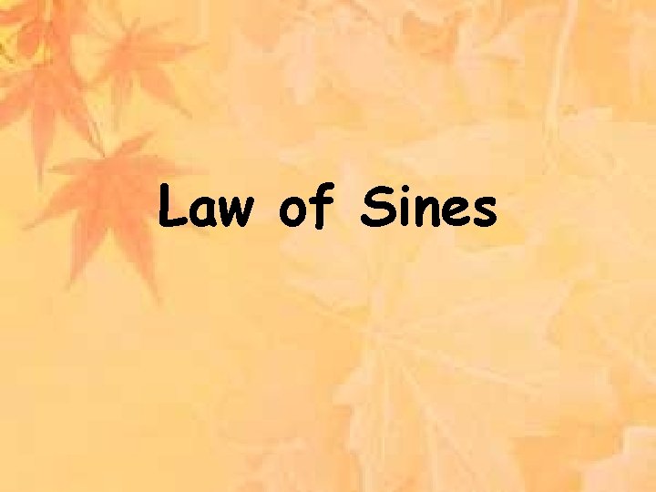Law of Sines 