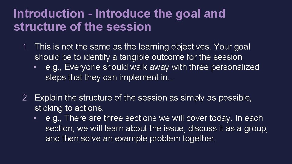 Introduction - Introduce the goal and structure of the session 1. This is not