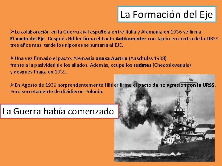 La Formación del Eje ØLa colaboración en la Guerra civil española entre Italia y